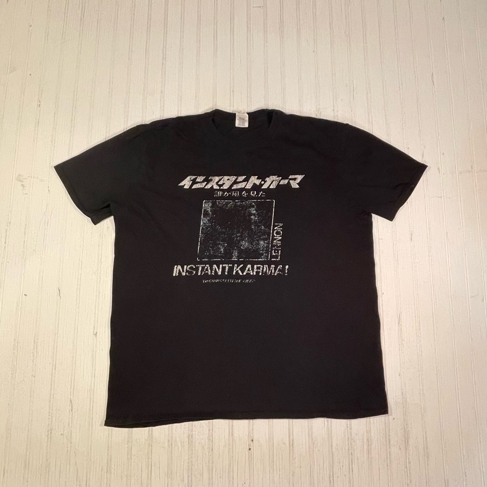 John Lennon Instant Karma Japanese release black t-shirt XL